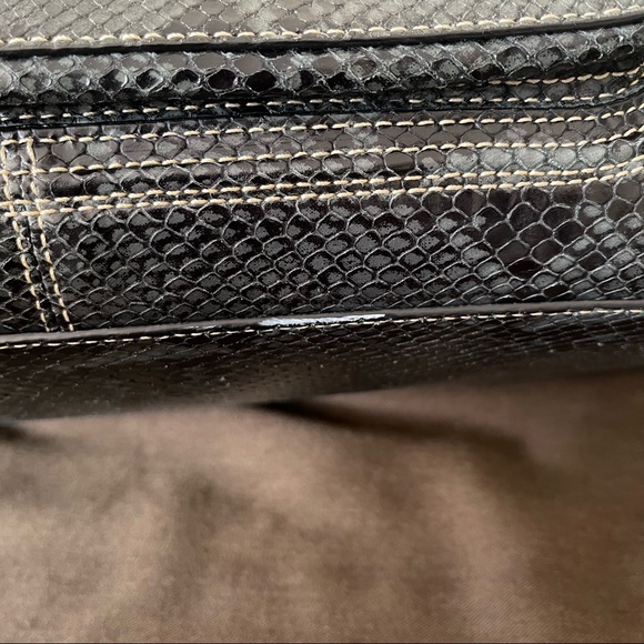 Vintage Y2K Coach Python Miranda Embossed Leather Satchel Handbag Green Mob Wife - Picture 11 of 11